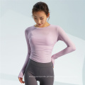 Hot Sale Awear Active Top Lightweight Tops Fitness Mujer Breathable Spandex lateral Camisa de Yoga Late